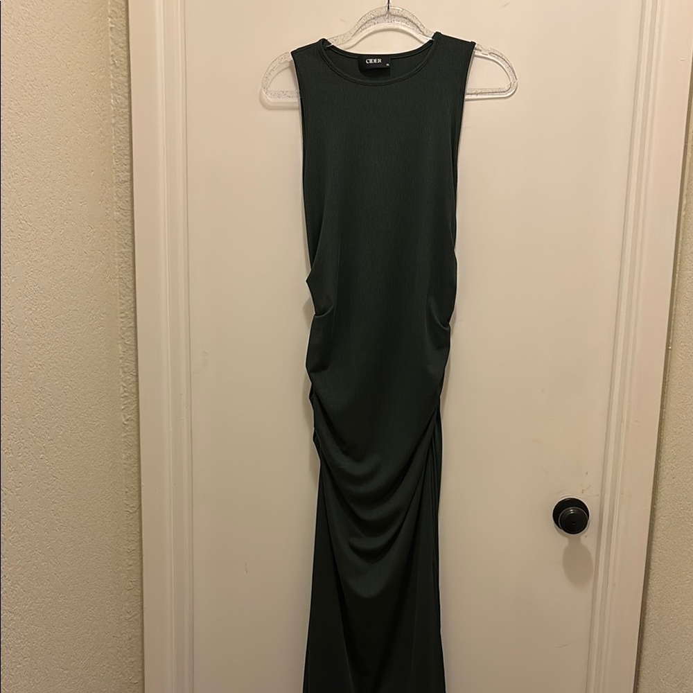 CBR Green Ruched  Maxi Dress for Cocktail